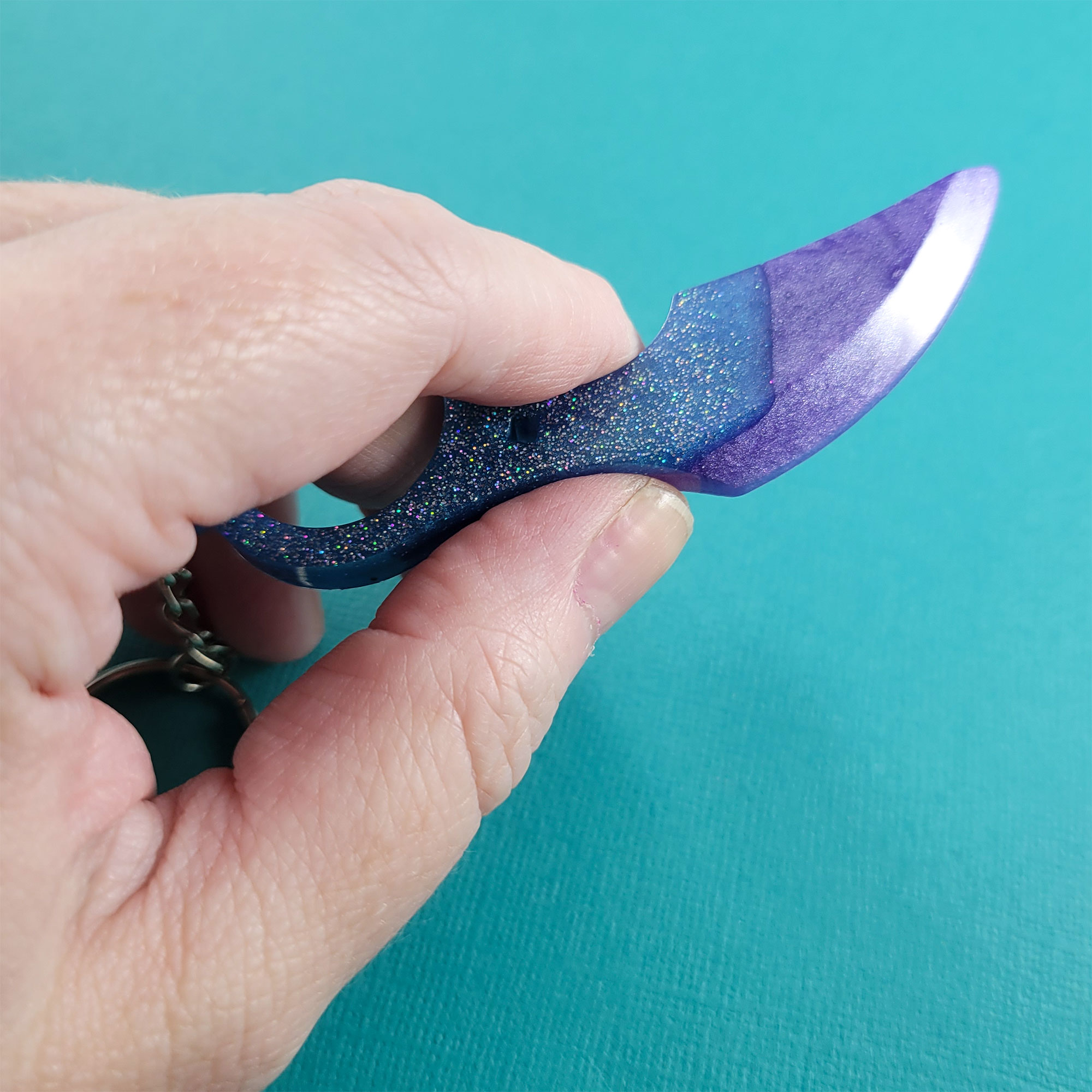 Blue and Purple Claw Safety Keychain by Wilde Designs