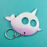 Narwhal Safety Keychain in White & Purple by Wilde Designs