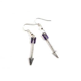 Purple Archer Arrow Earrings