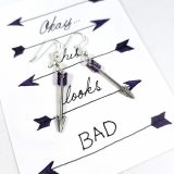 Purple Archer Arrow Earrings