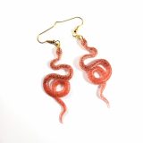 Slithery Snake Earrings in Orange and Red