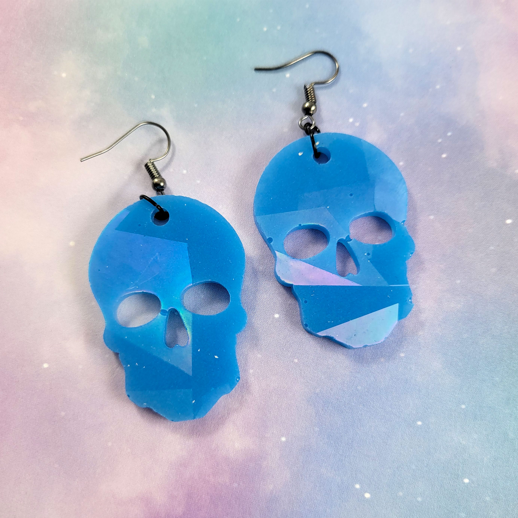 Holographic Skull Earrings by Wilde Designs
