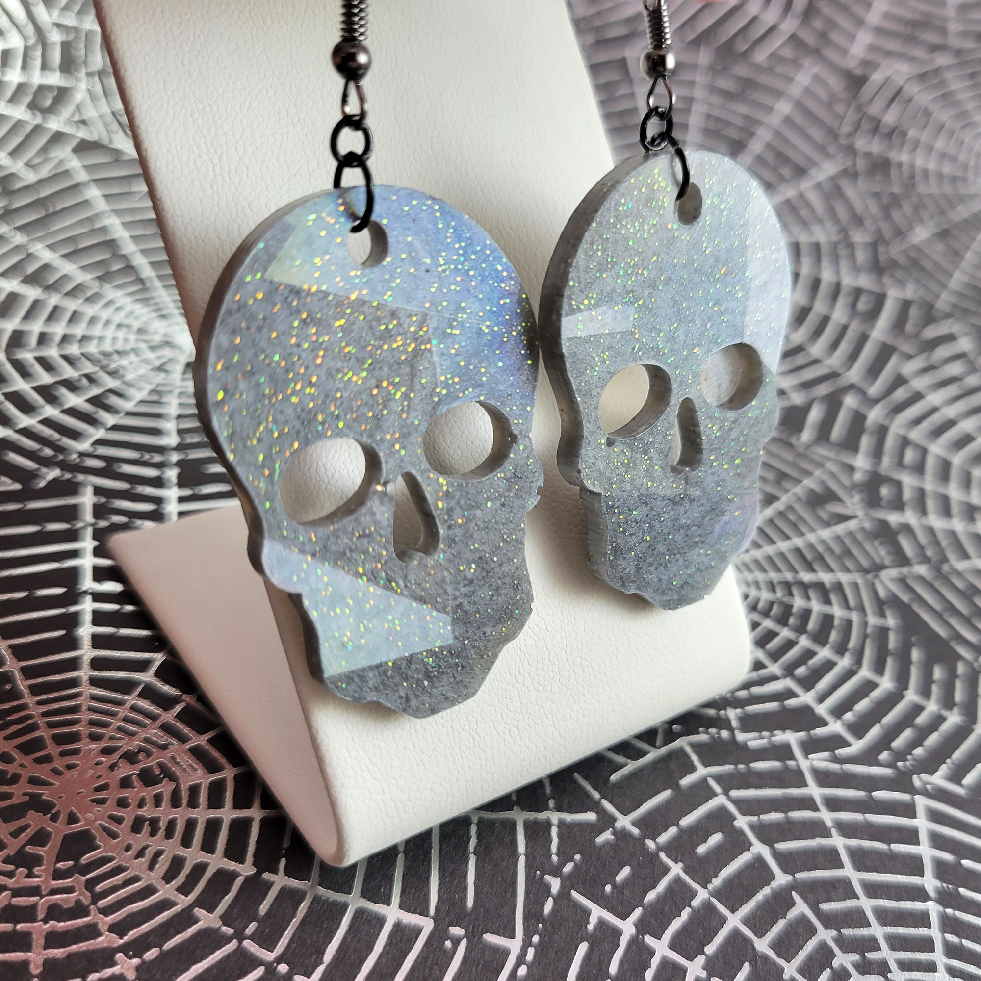 Holographic Skull Earrings by Wilde Designs