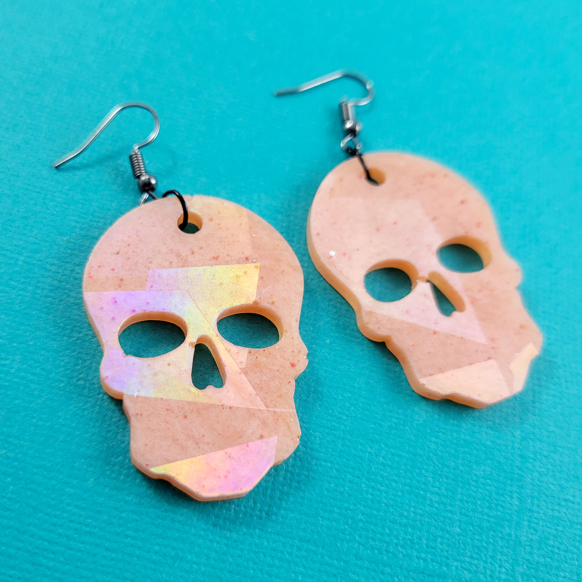 Holographic Skull Earrings by Wilde Designs