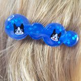 Boston Puppies Blue Hair Clip by Wilde Designs