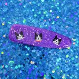 Boston Puppies Purple Hair Clip by Wilde Designs