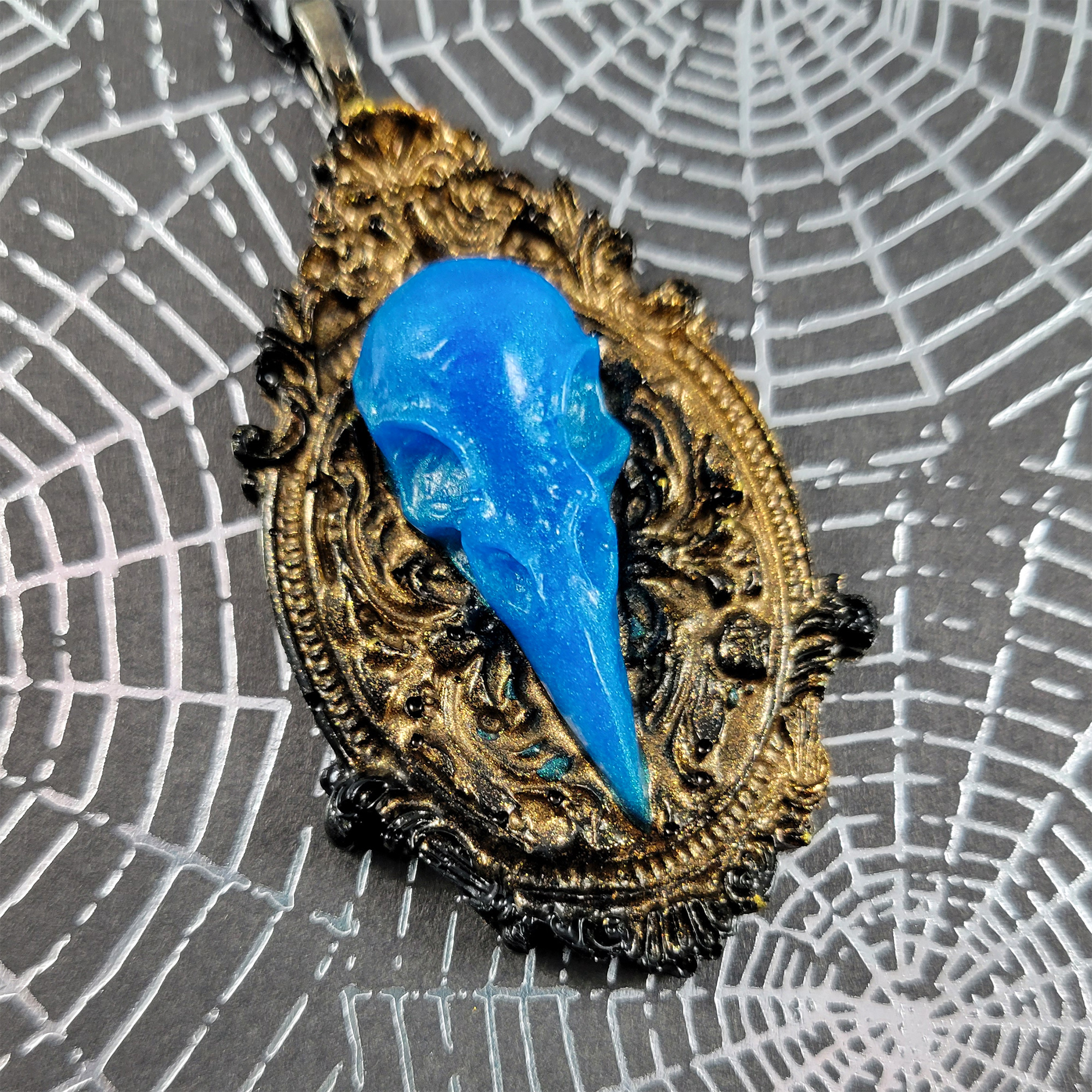 Raven Skull Cameo Necklace by Wilde Designs