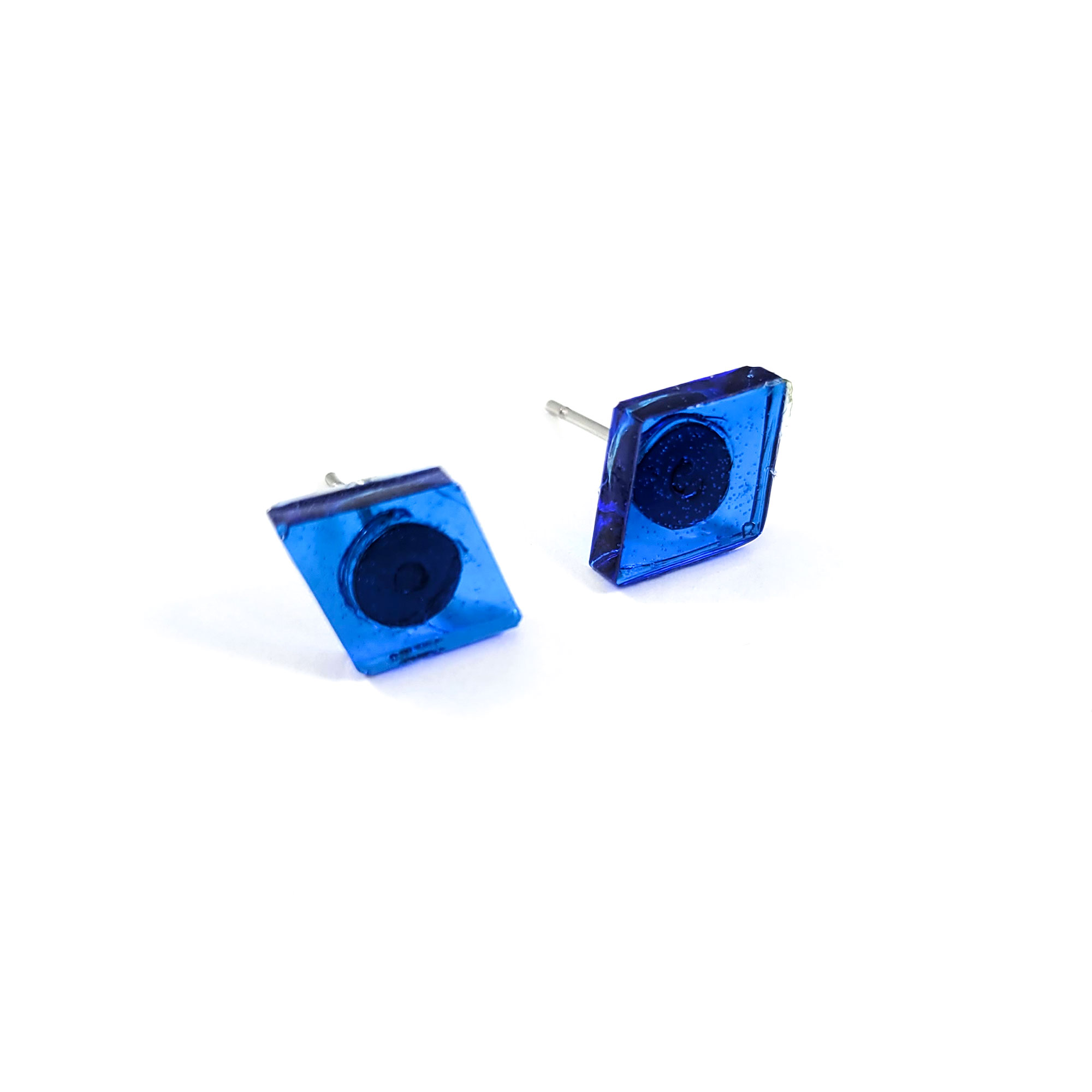 Blue Simple Diamond Earrings by Wilde Designs