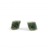 Glittery Green Simple Diamond Earrings by Wilde Designs