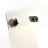 Glittery Green Simple Diamond Earrings by Wilde Designs