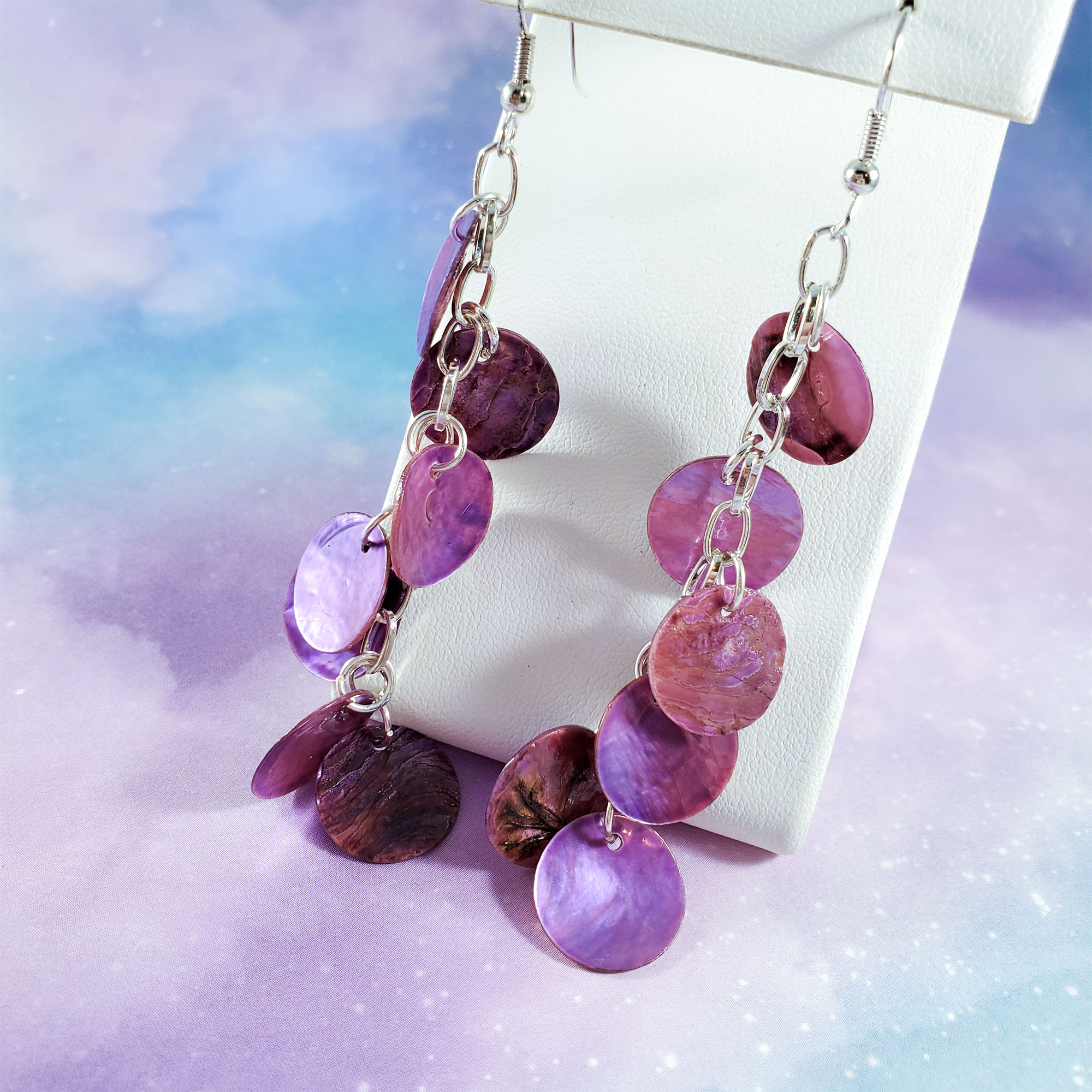 Dragon Scale Earrings in Purple by Wilde Designs
