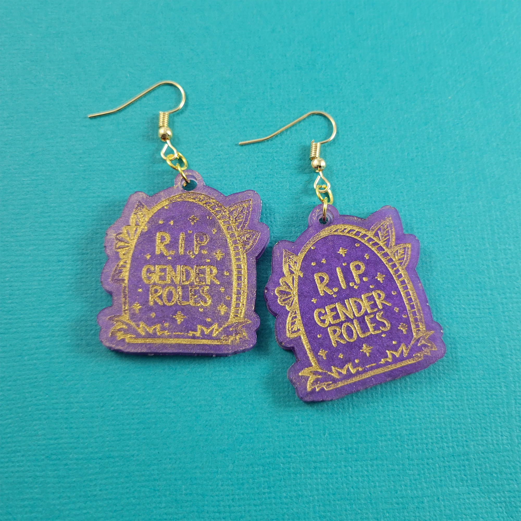 RIP Gender Roles Earrings by Wilde Designs