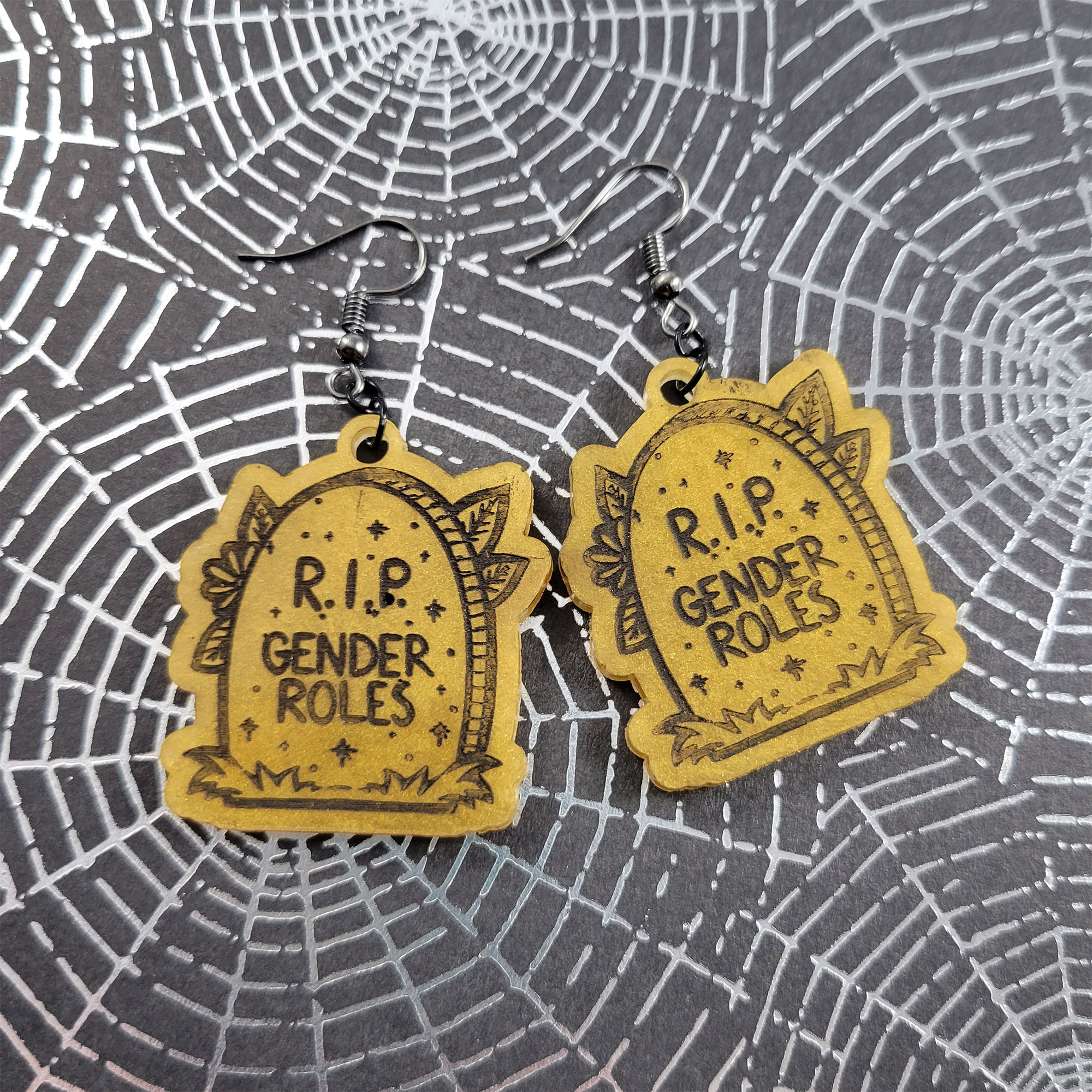 RIP Gender Roles Earrings by Wilde Designs
