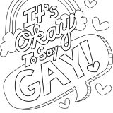 It's Okay to Say Gay Coloring Book Page for GISH