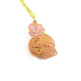 Life From Death Pink Skull Necklace by Wilde Designs