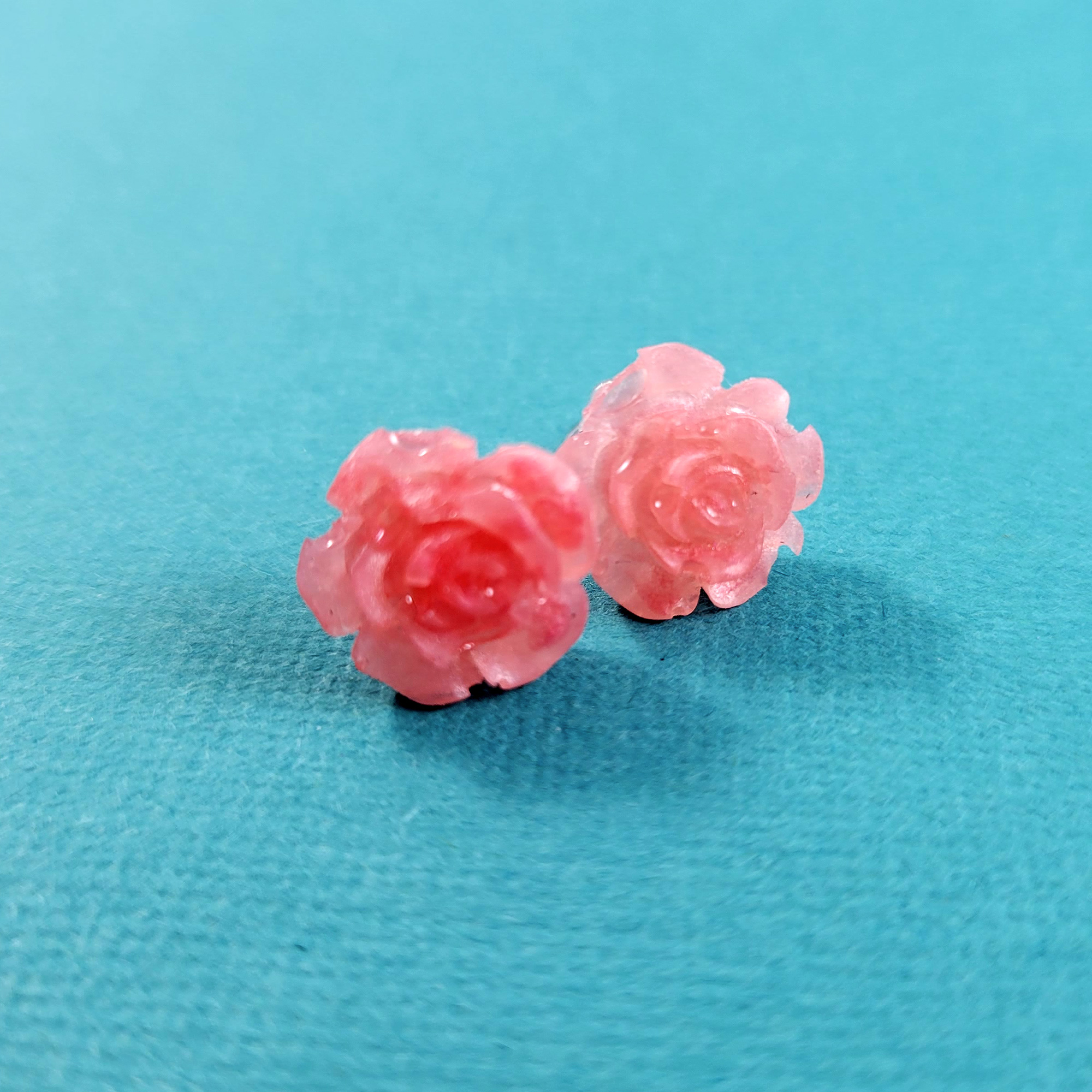Pink Kawaii Rose Earrings by Wilde Designs