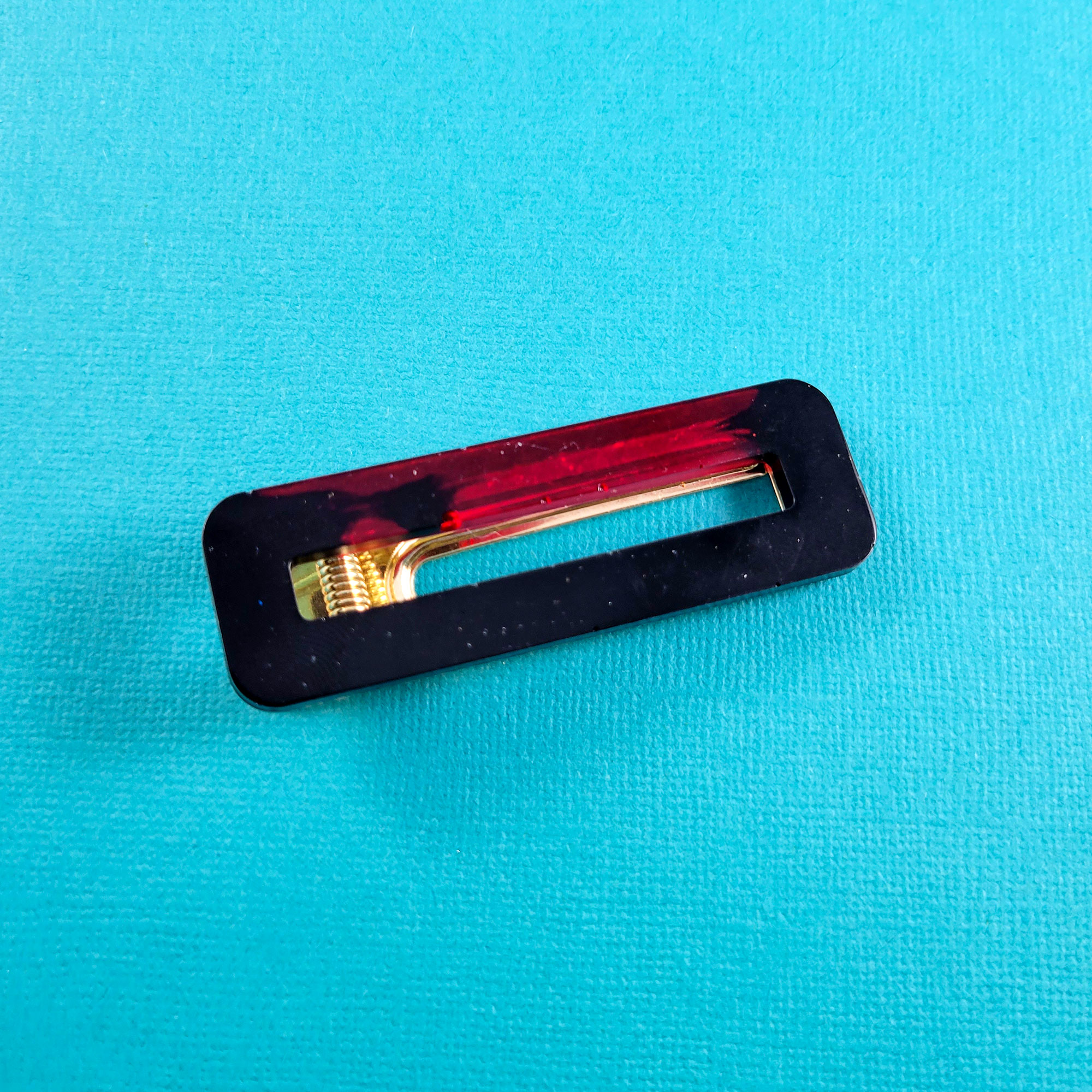 Black & Red Bar Hair Clip by Wilde Designs
