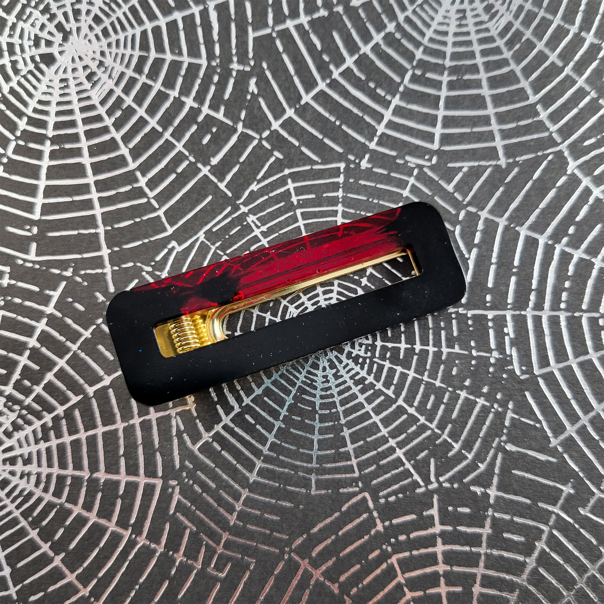 Black & Red Bar Hair Clip by Wilde Designs