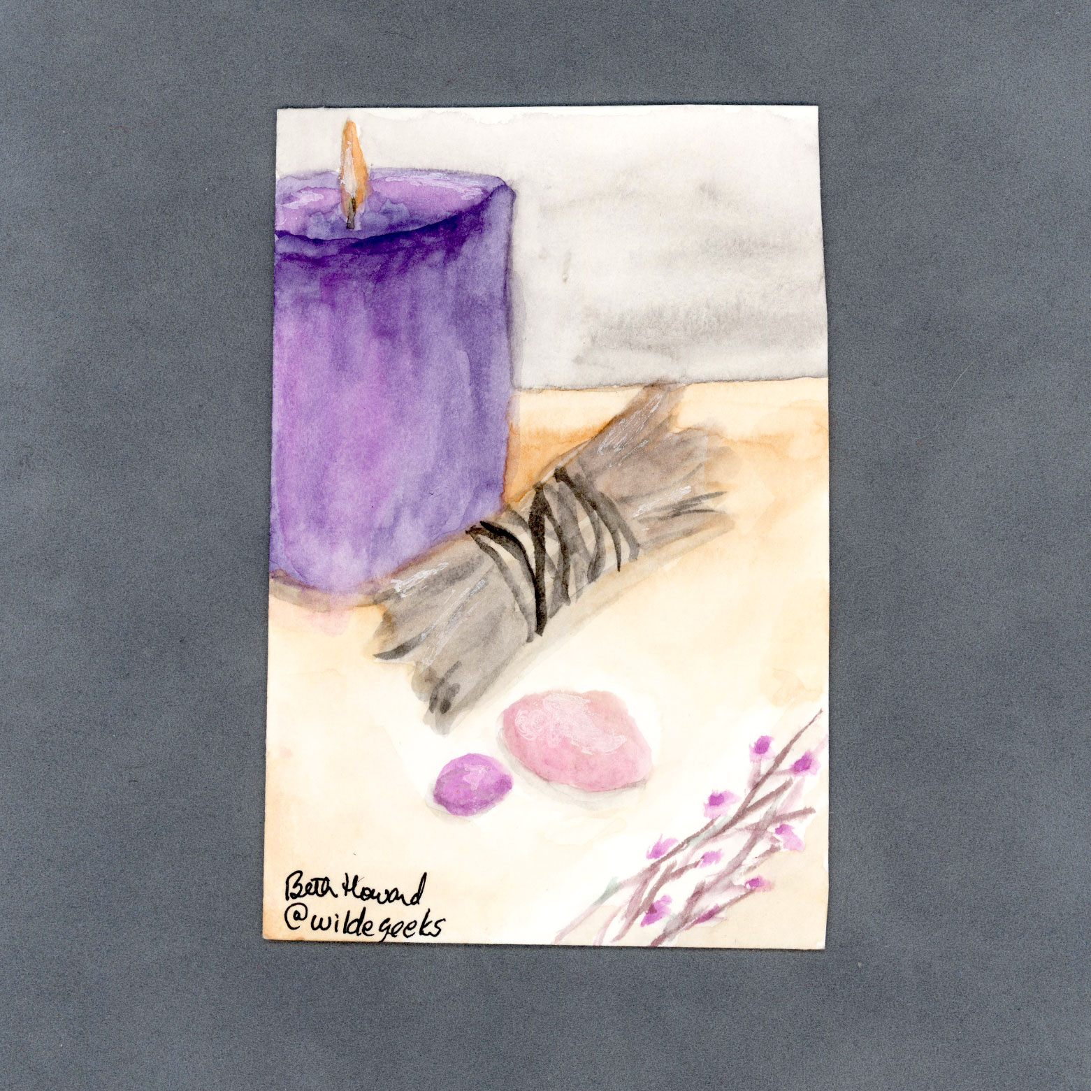 Purple Altar Watercolor Card by Wilde Designs