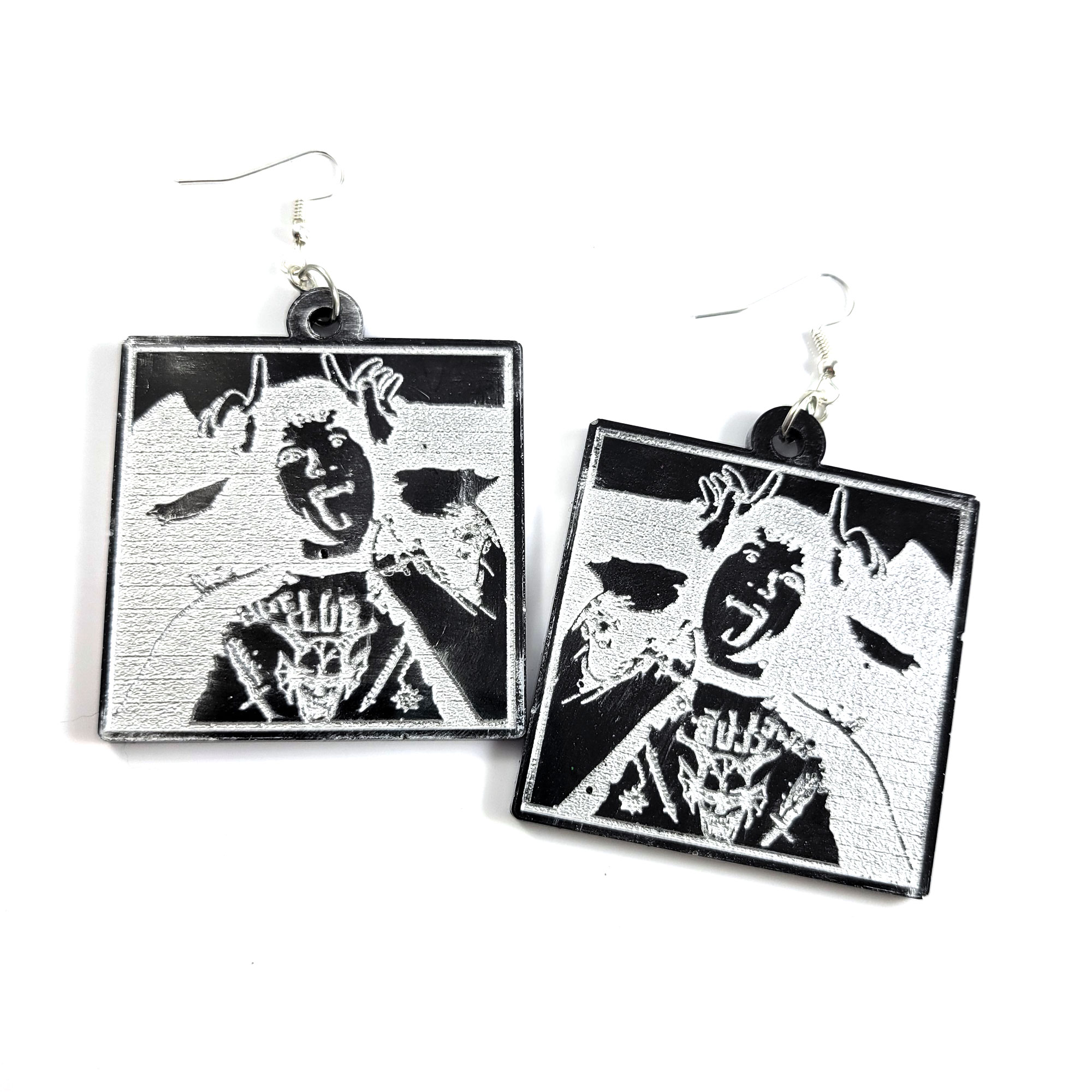 Black & Silver Dungeonmaster Earrings by Wilde Designs
