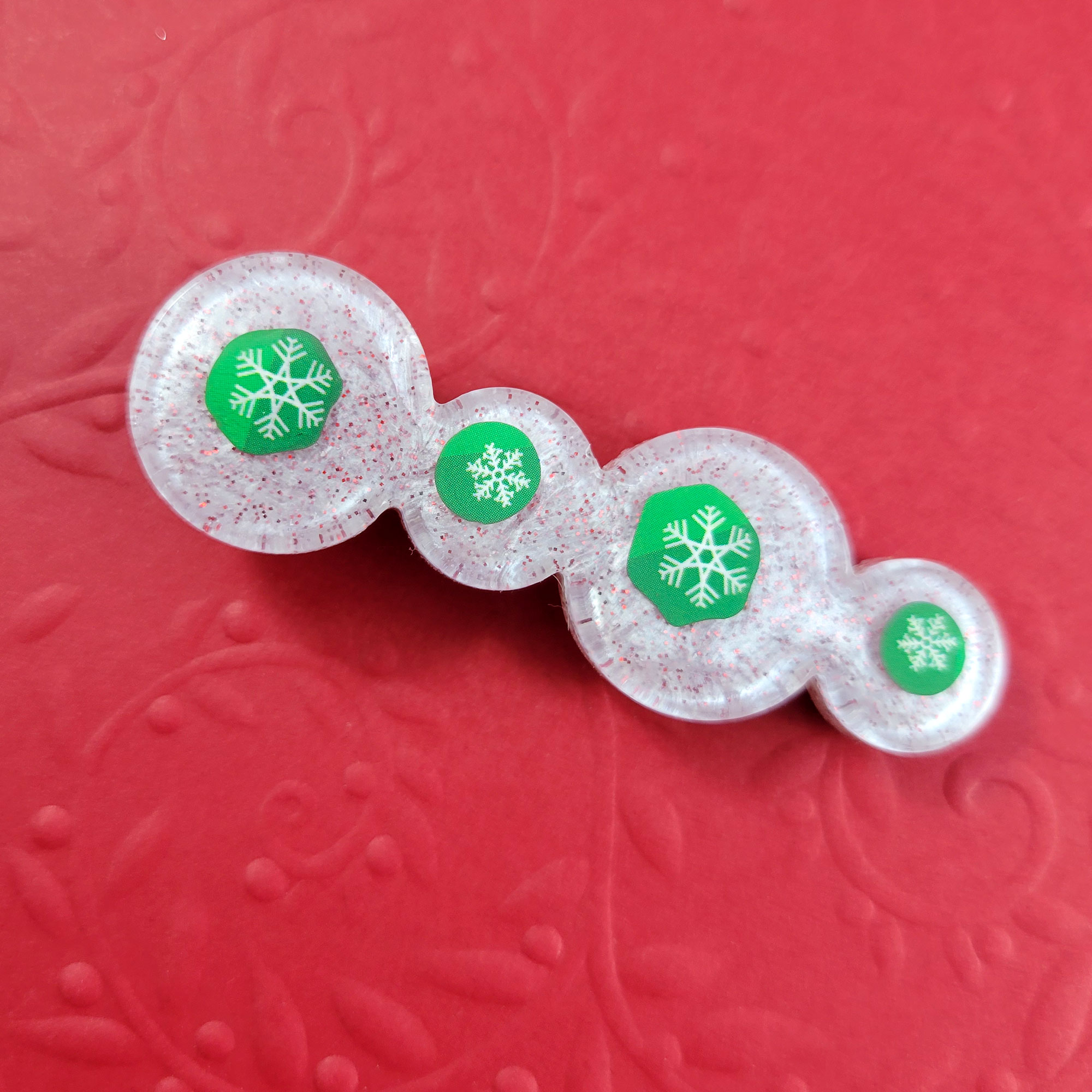 Snowflake Bubble Hair Clip by Wilde Designs
