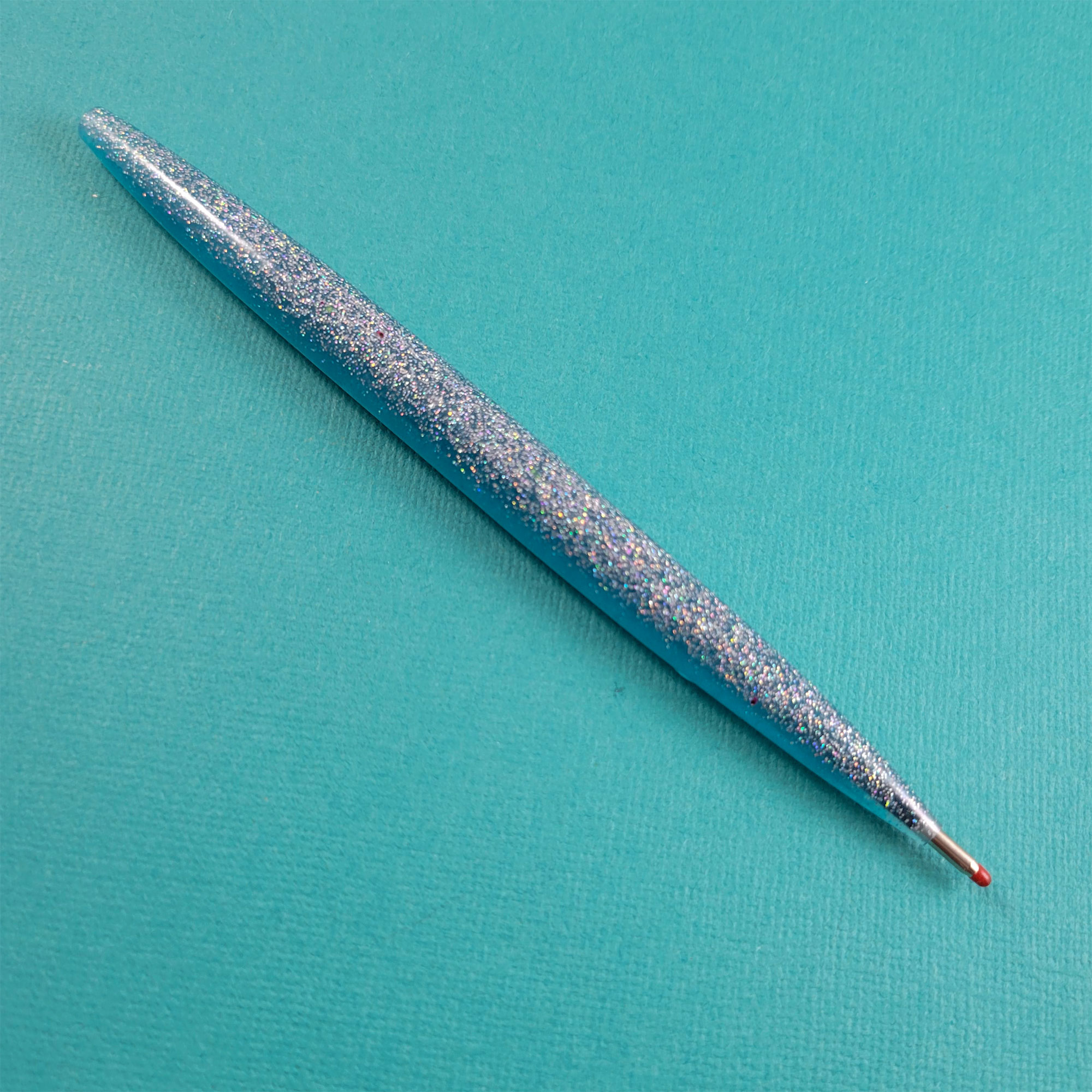 Glittery Blue Handmade Ball Point Pen by Wilde Designs