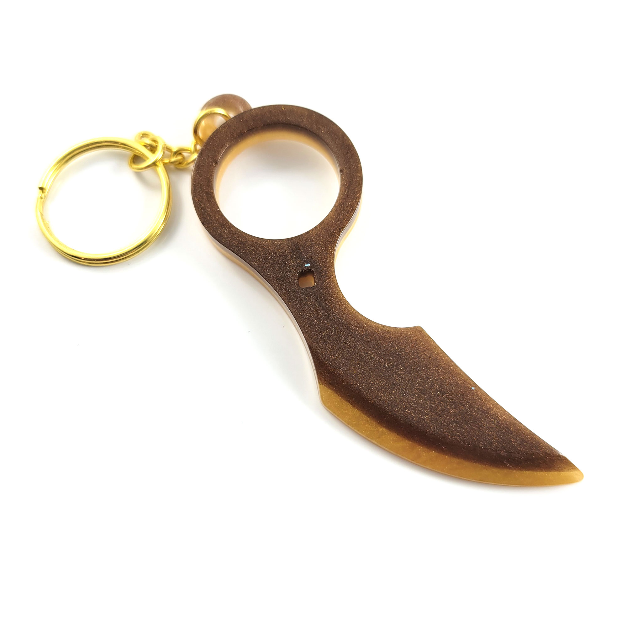 Brown & Gold Claw Safety Keychain by Wilde Designs