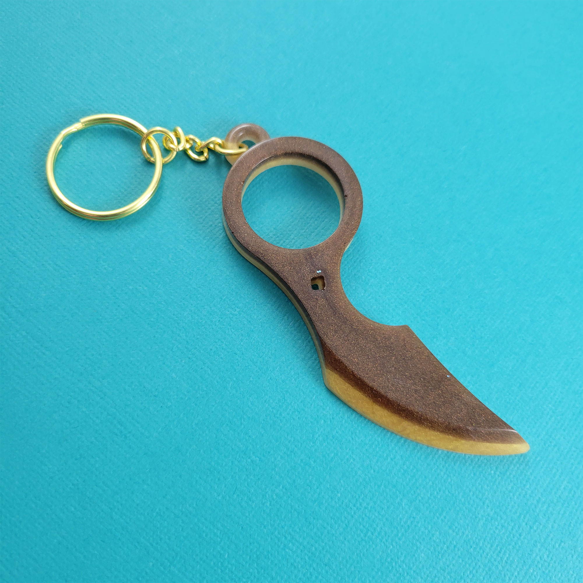 Brown & Gold Claw Safety Keychain by Wilde Designs