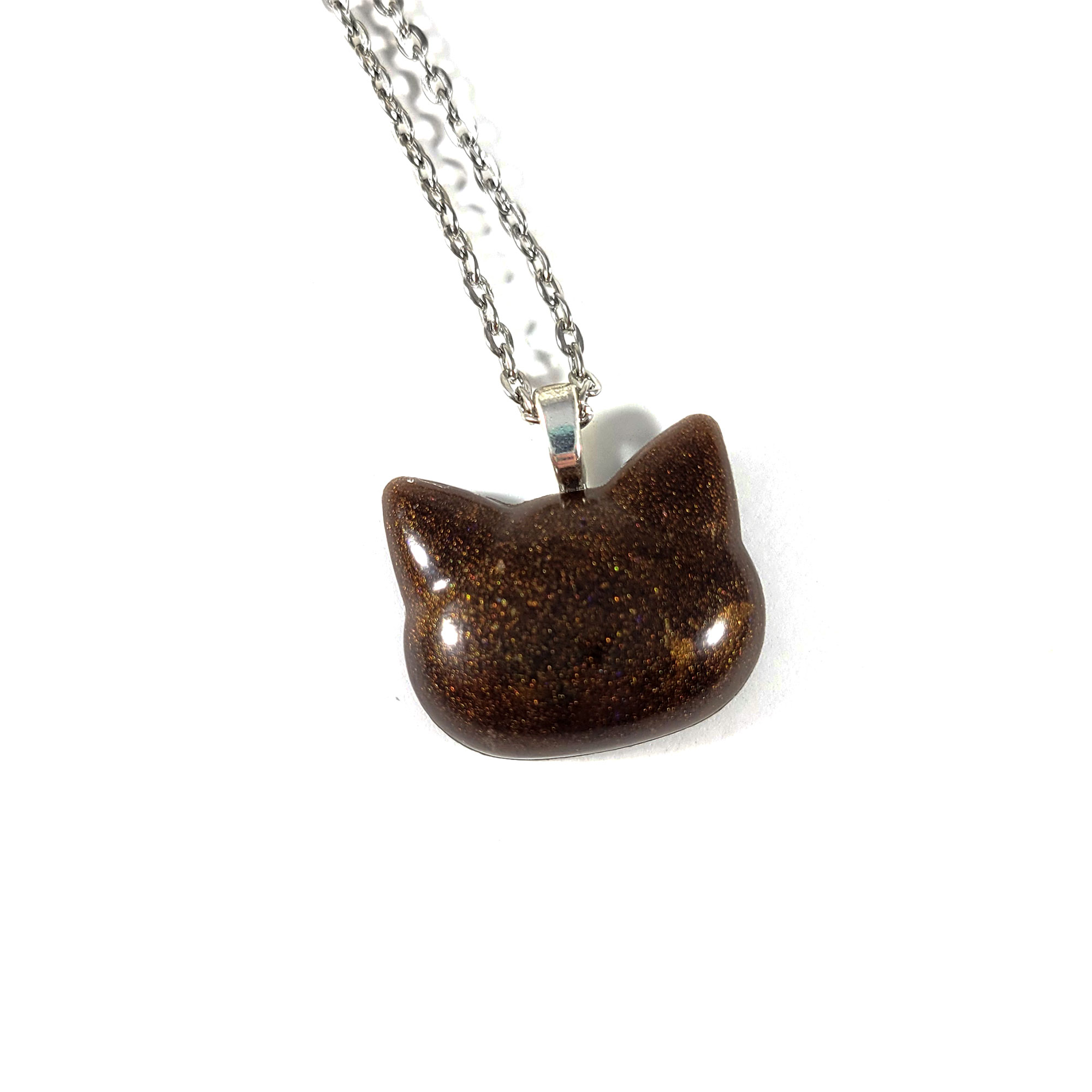 Brown Pretty Kitty Necklace by Wilde Designs