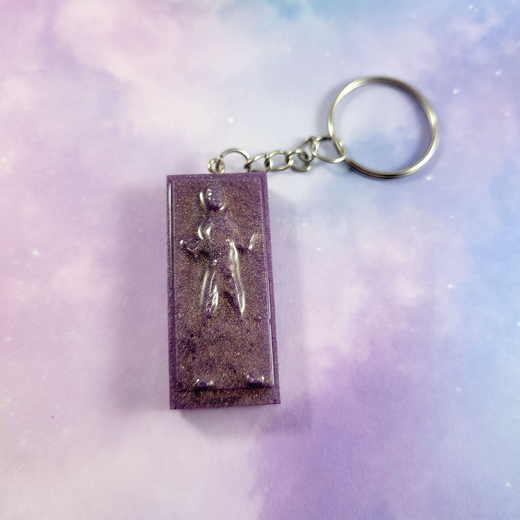 Carbon Freeze in Purple Keychain by Wilde Designs