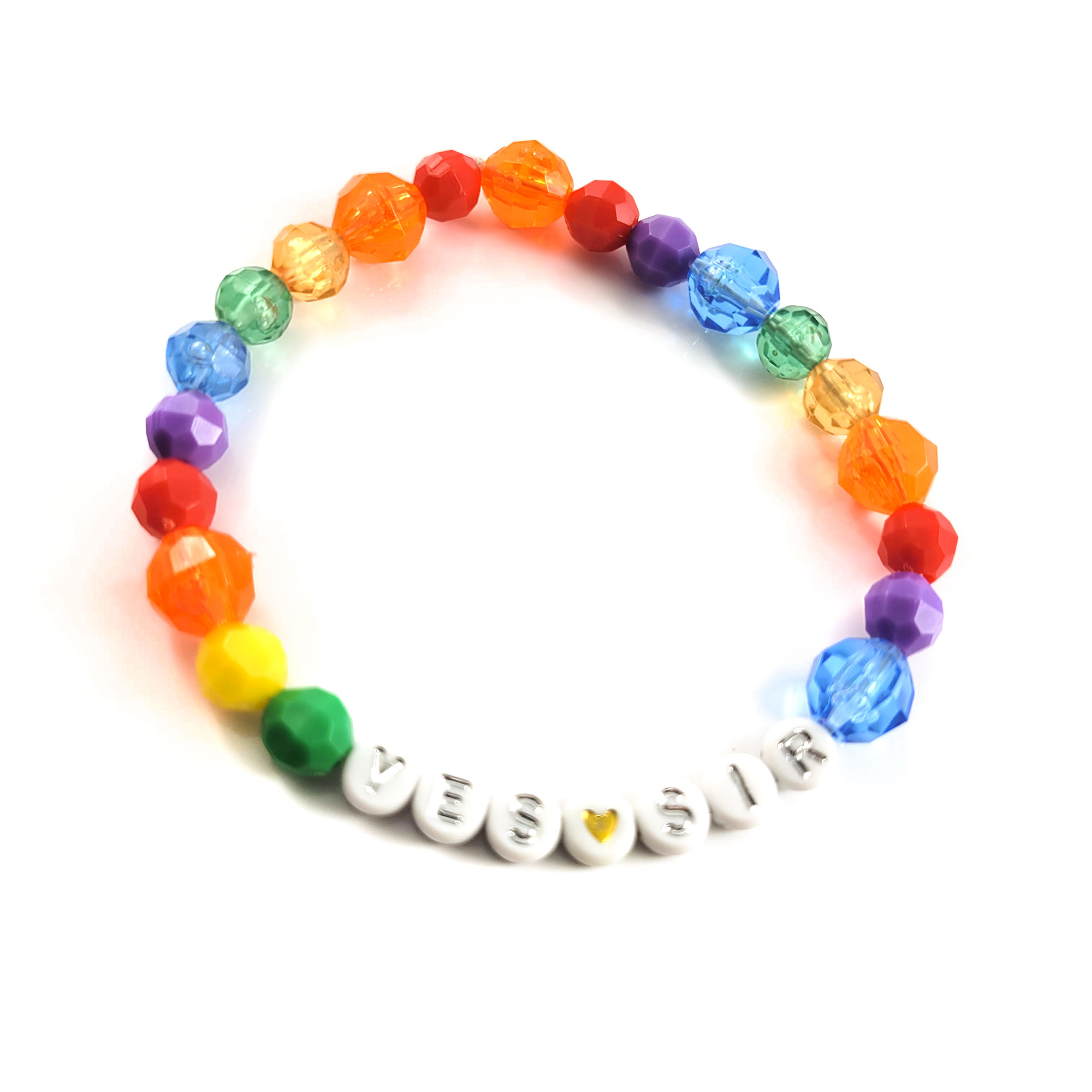 Rainbow Yes Sir Bead Bracelet by Wilde Designs