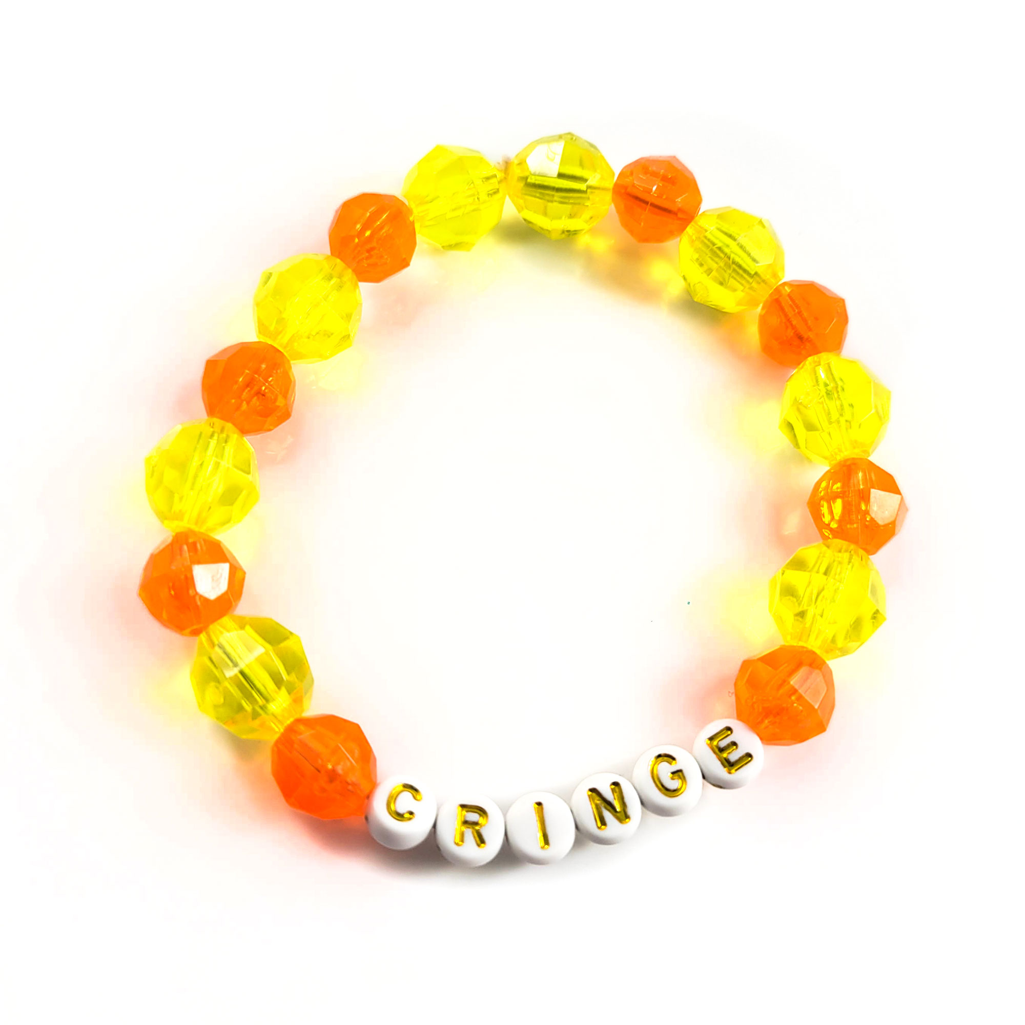 Yellow & Orange Cringe Bead Bracelet by Wilde Designs