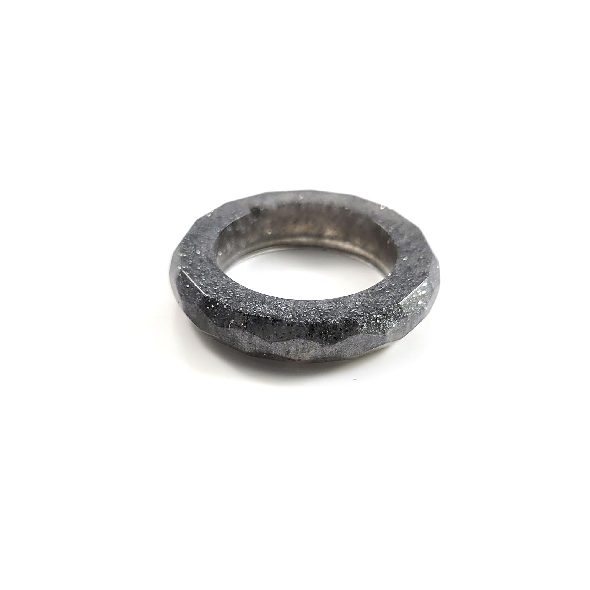 Charcoal Chunky Faceted Ring by Wilde Designs