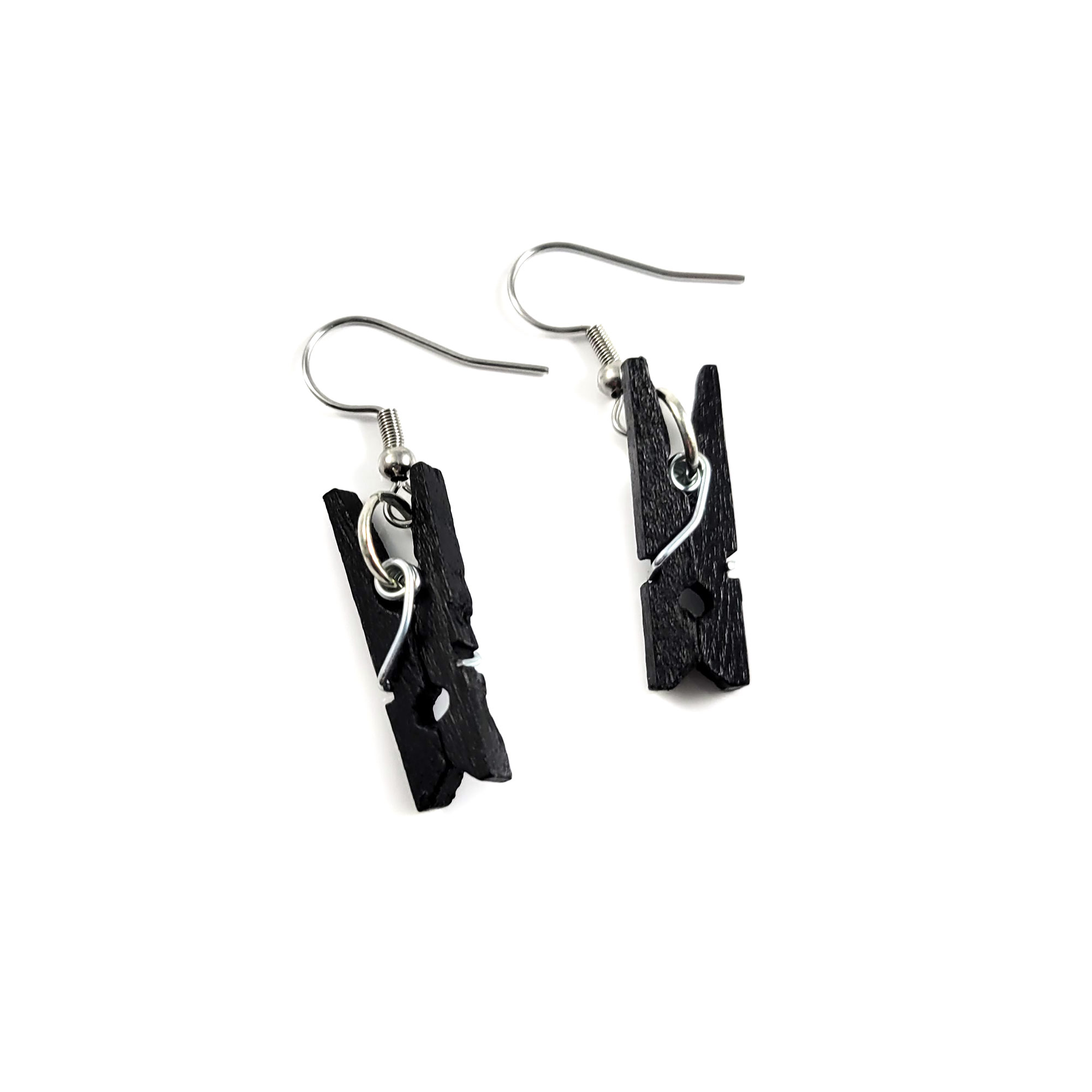 Pain & Pleasure Clothes Pin Earrings by Wilde Designs