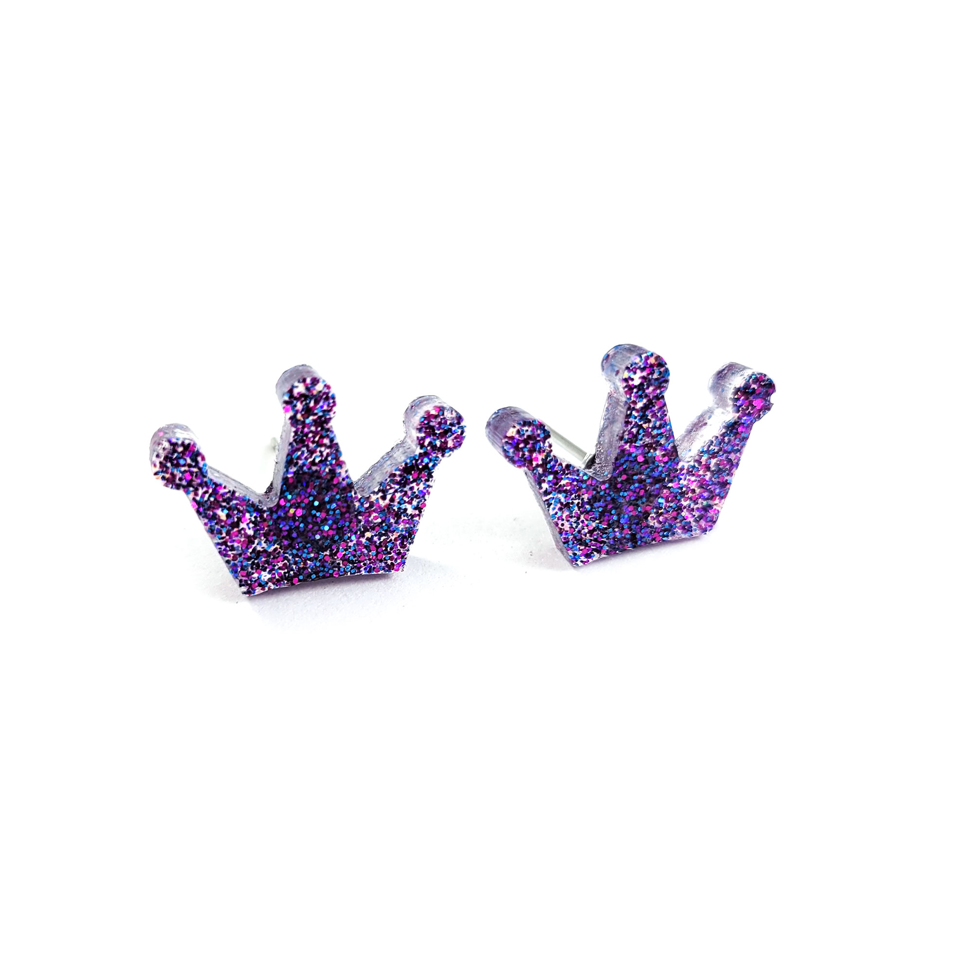 Galaxy Glitter See Me in a Crown Earrings by Wilde Designs