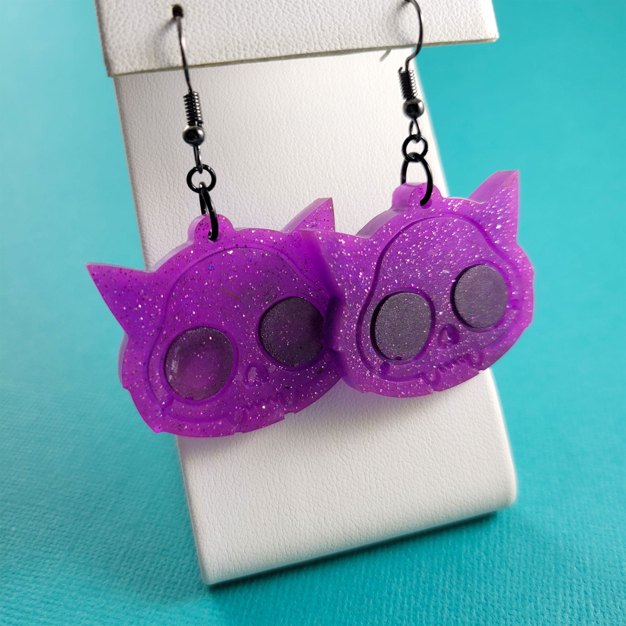 Spooky Cute Cat Skull Earrings by Wilde Designs