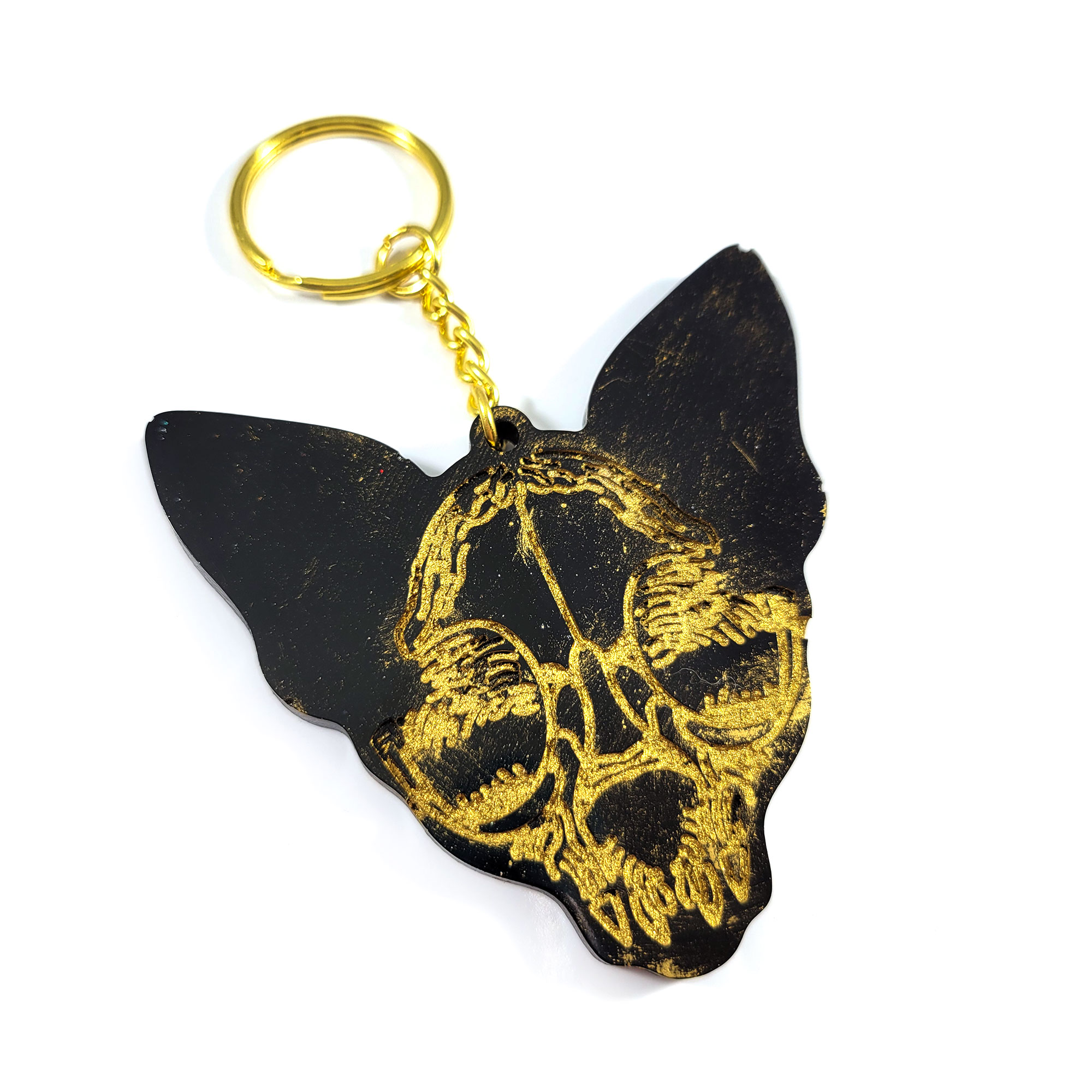 Hairless Kitty Skull Keychain by Wilde Designs