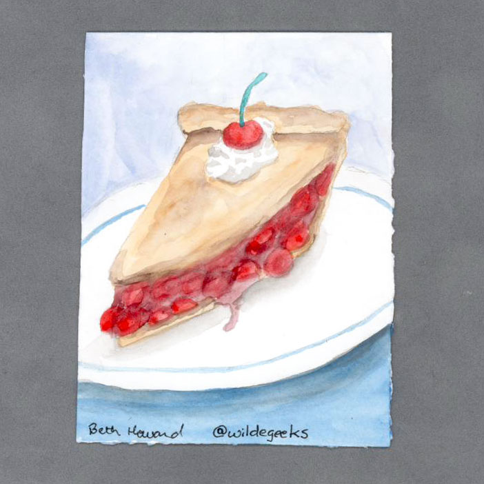 Cherry Pie Watercolor Card by Wilde Designs