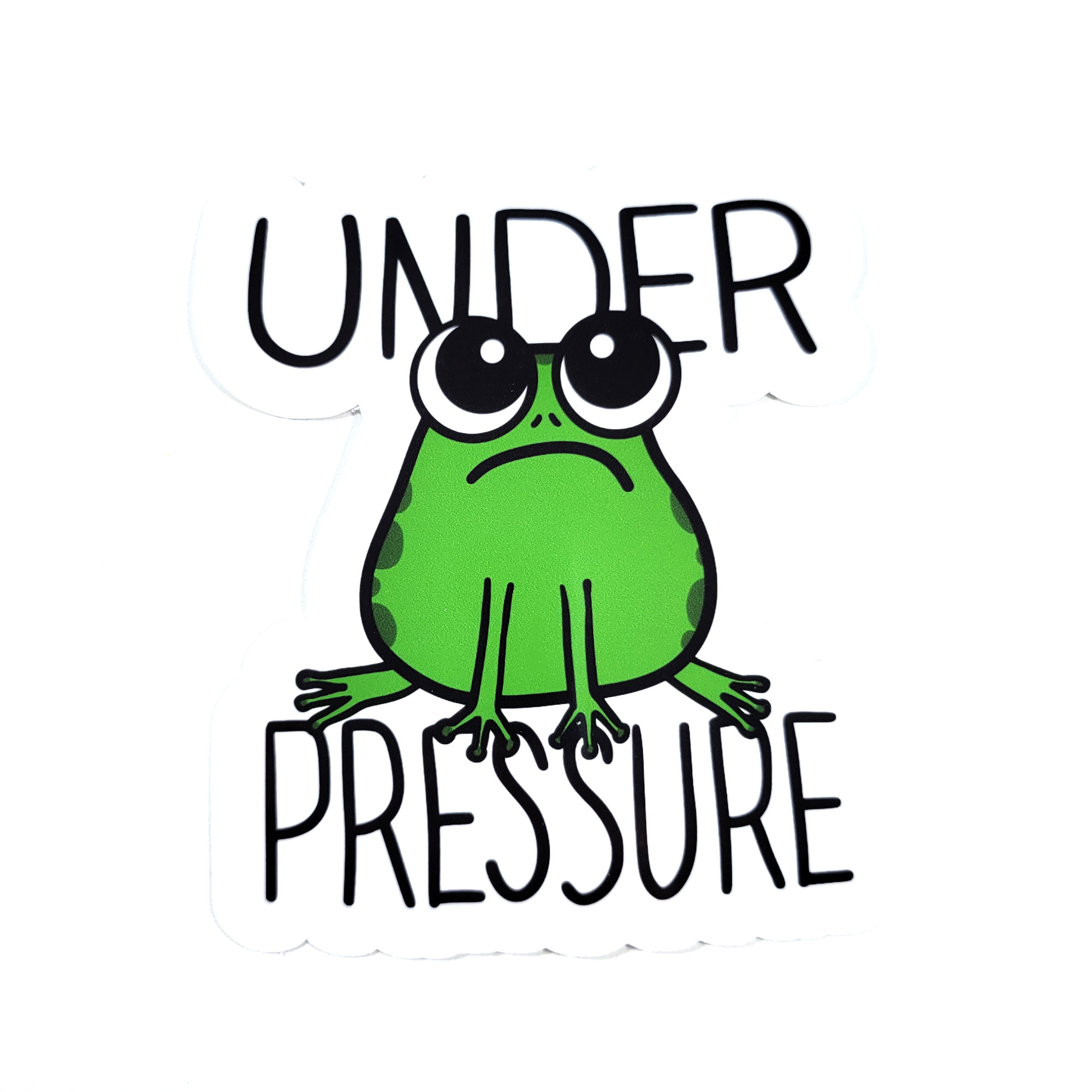 Frog Under Pressure Vinyl Sticker by Wilde Designs