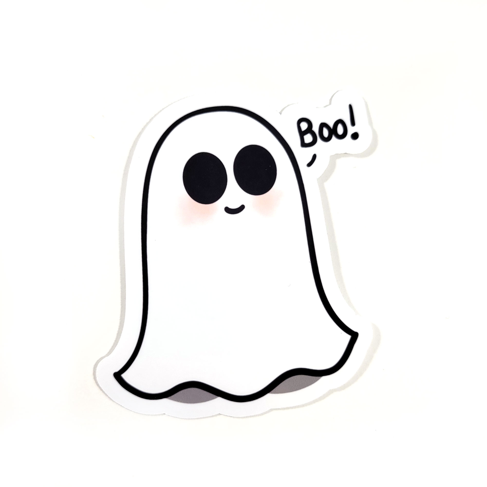 Blushing Ghost Vinyl Sticker by Wilde Designs