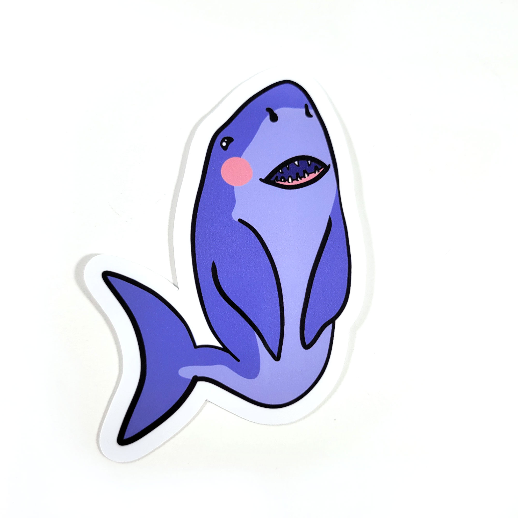 Blushing Shark Vinyl Sticker by Wilde Designs