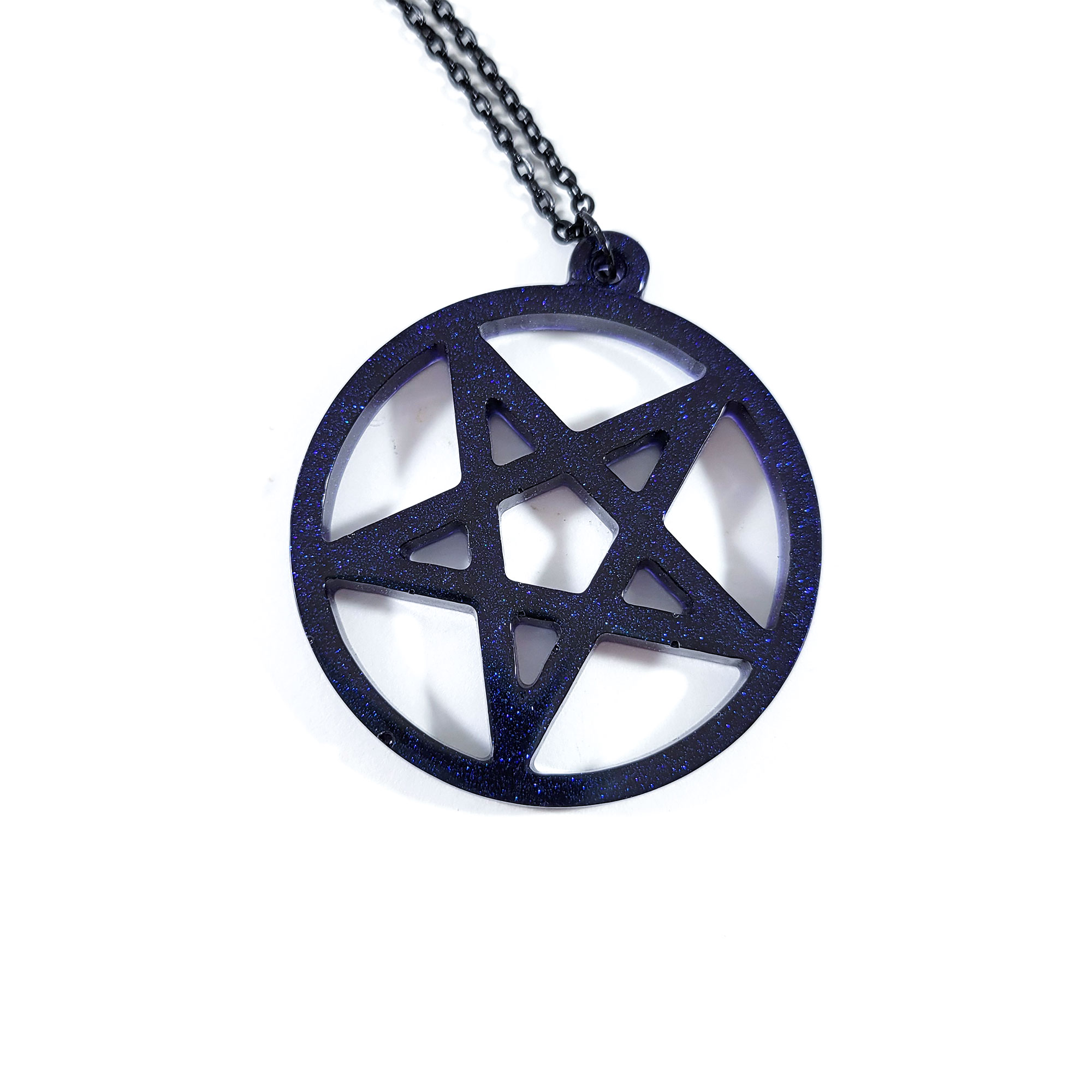 Navy Pentacle Necklace by Wilde Designs