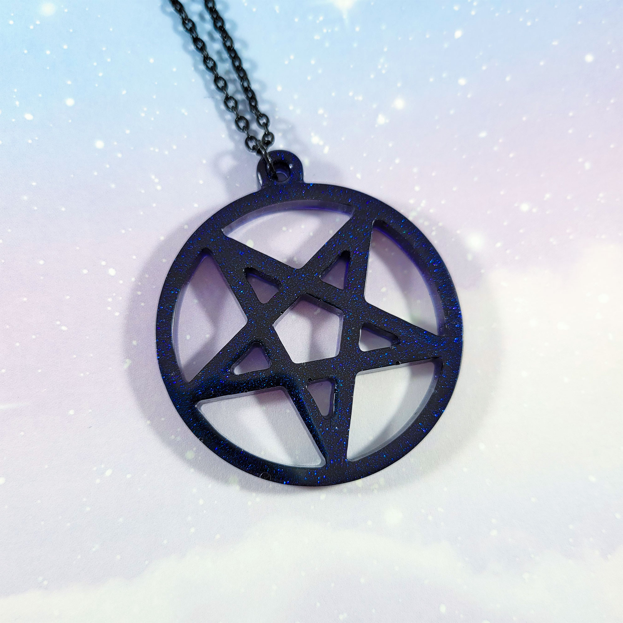 Navy Pentacle Necklace by Wilde Designs