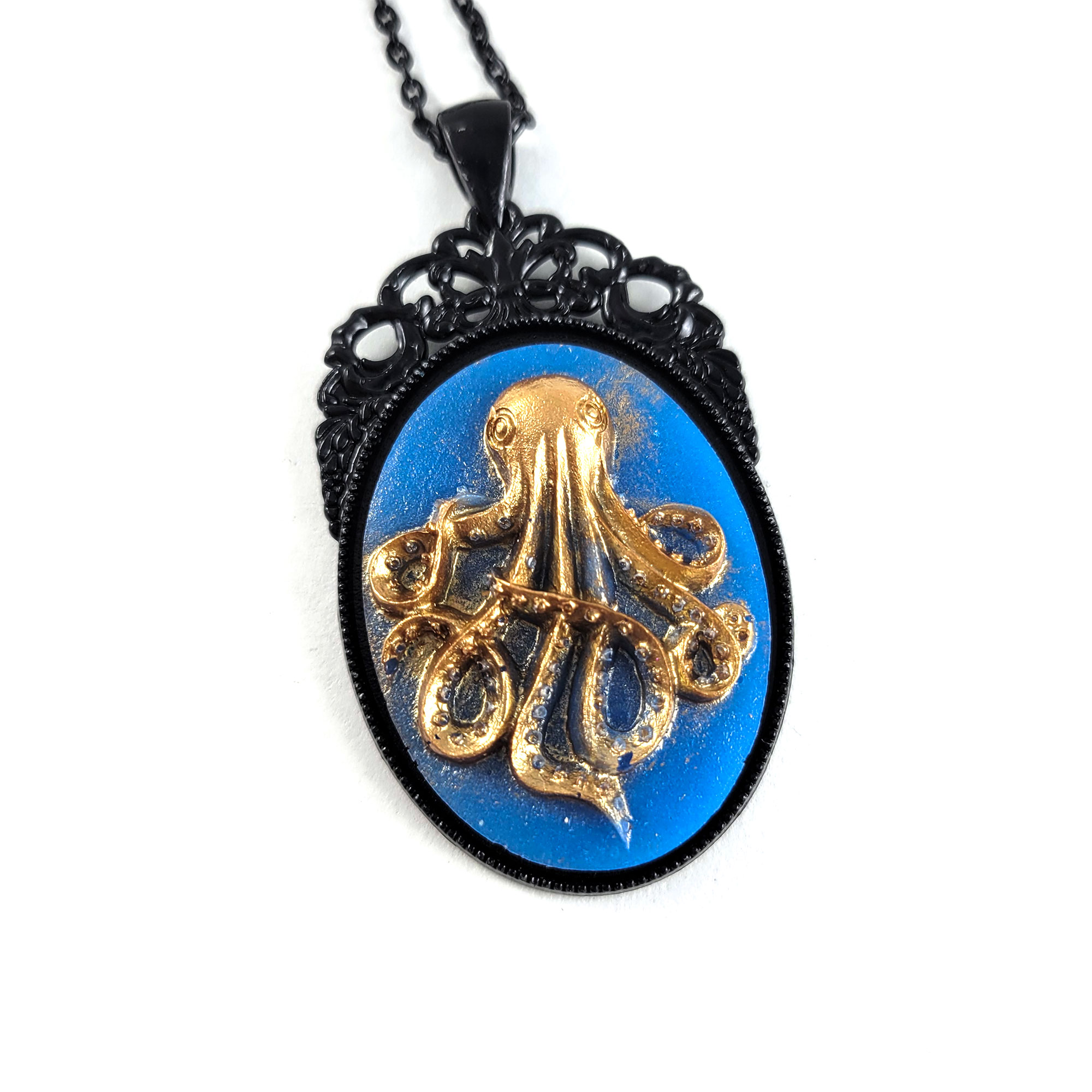 The Kraken Awakes Octopus Cameo Necklace by Wilde Designs