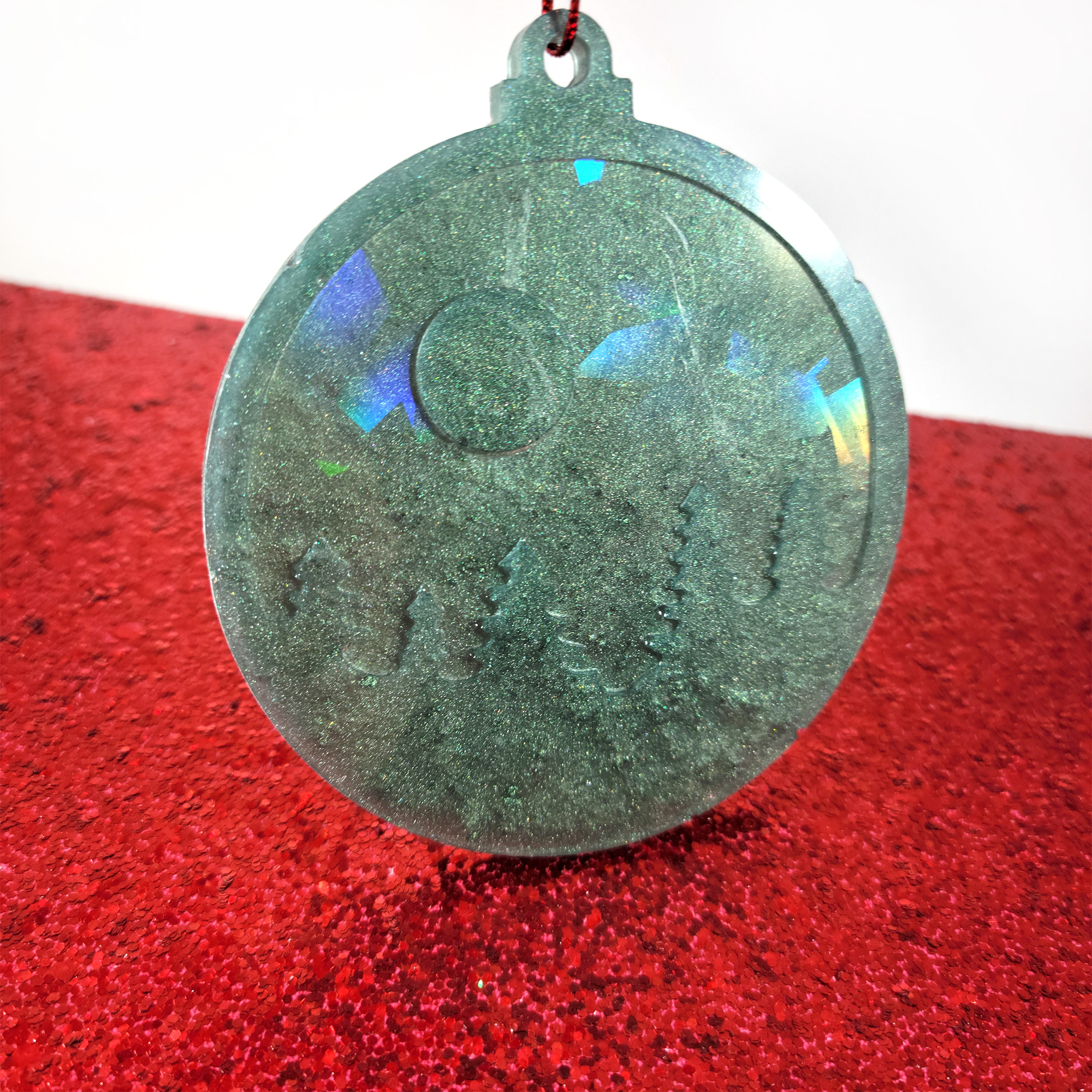 Holographic Forest Round Ornament by Wilde Designs