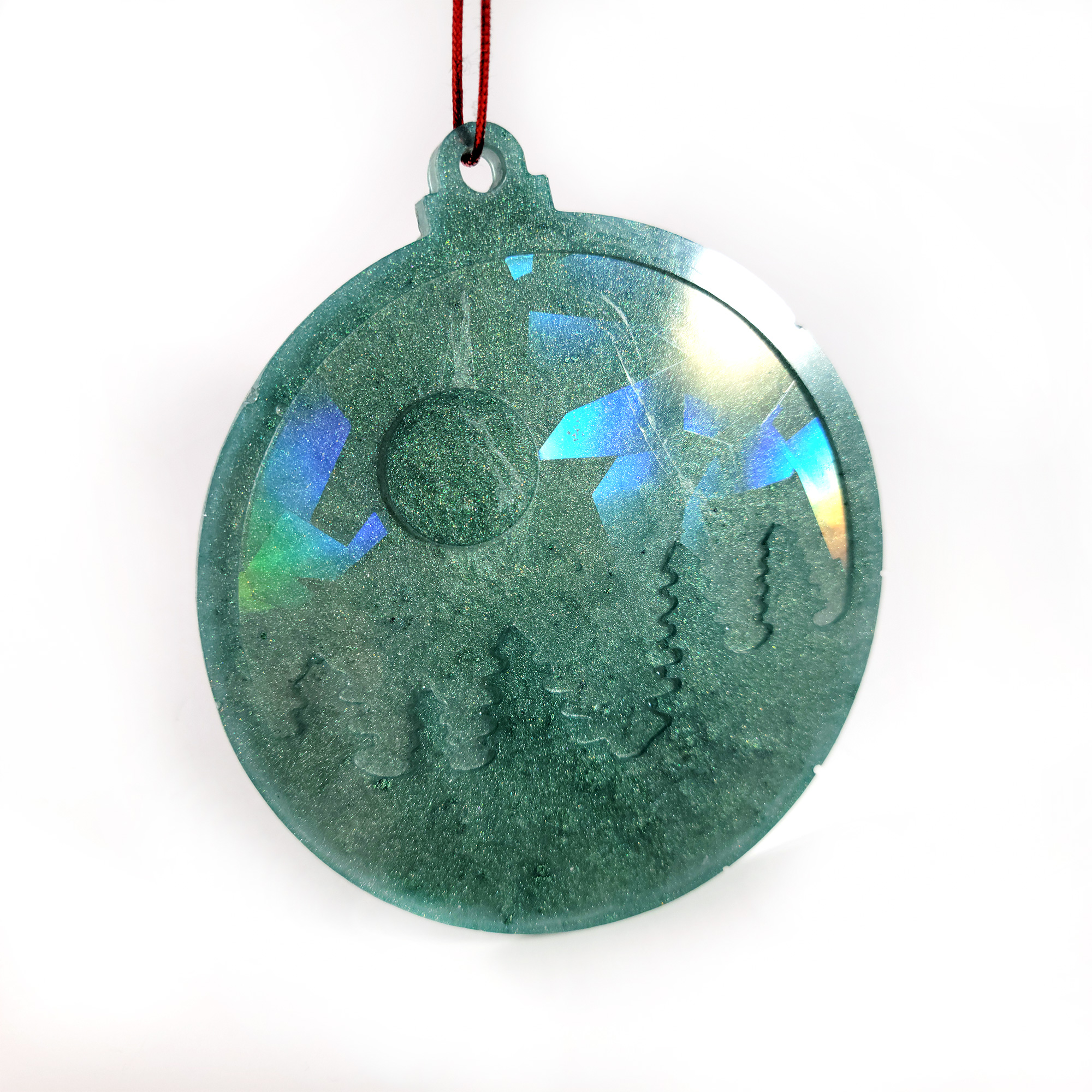 Holographic Forest Round Ornament by Wilde Designs