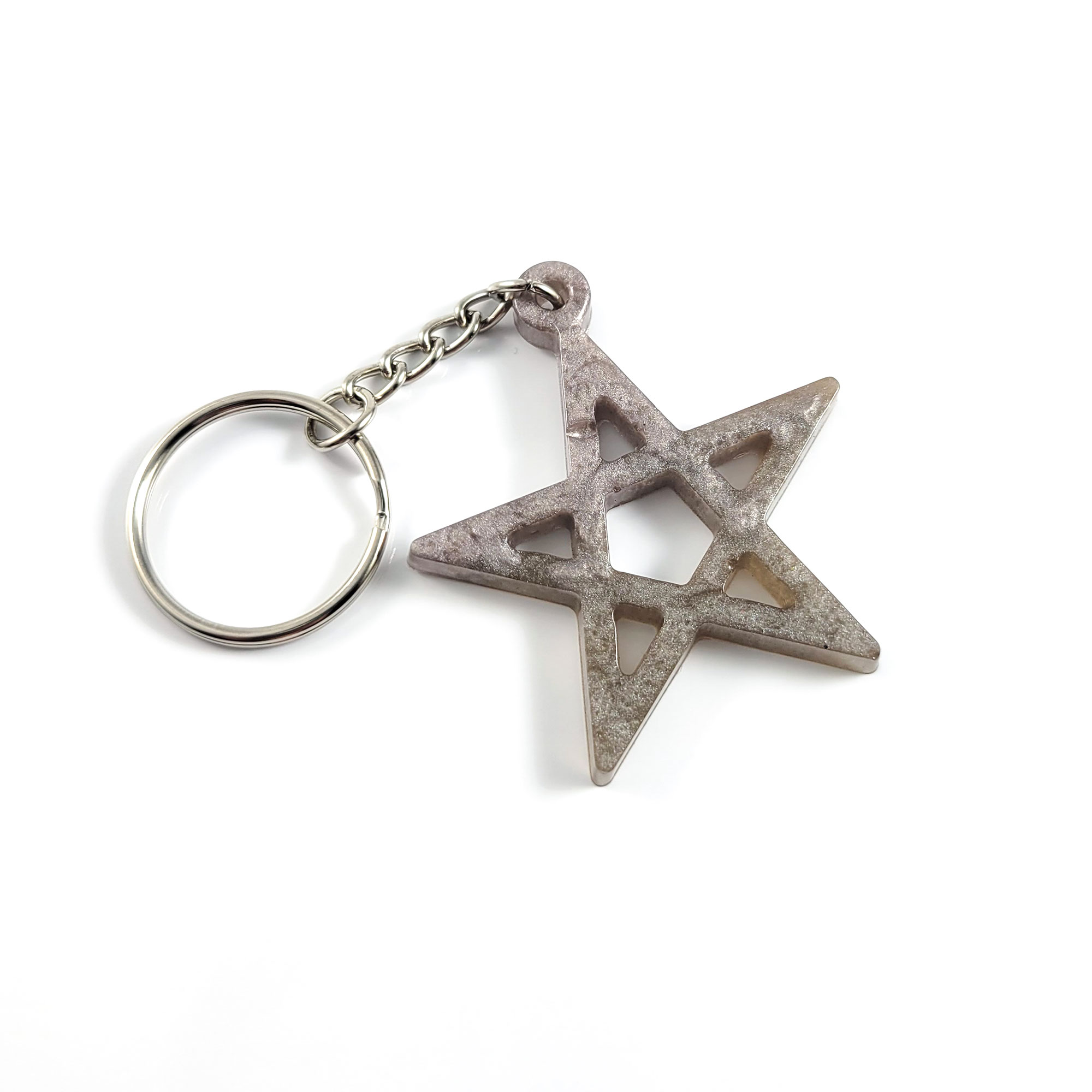 Gray Pentagram Keychain by Wilde Designs