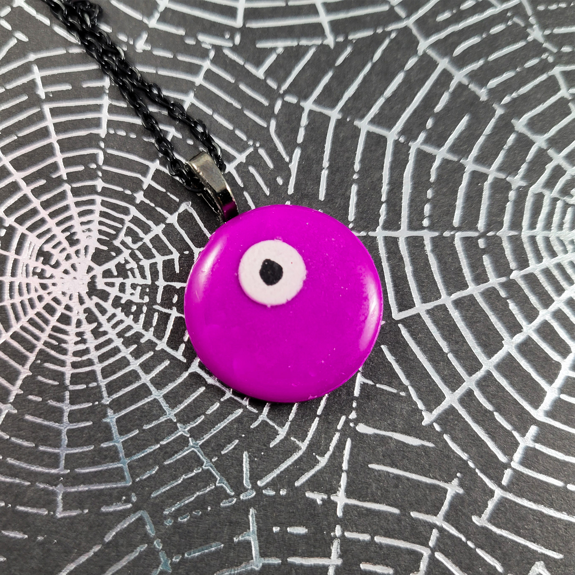 Purple Monster Eye Necklace by Wilde Designs