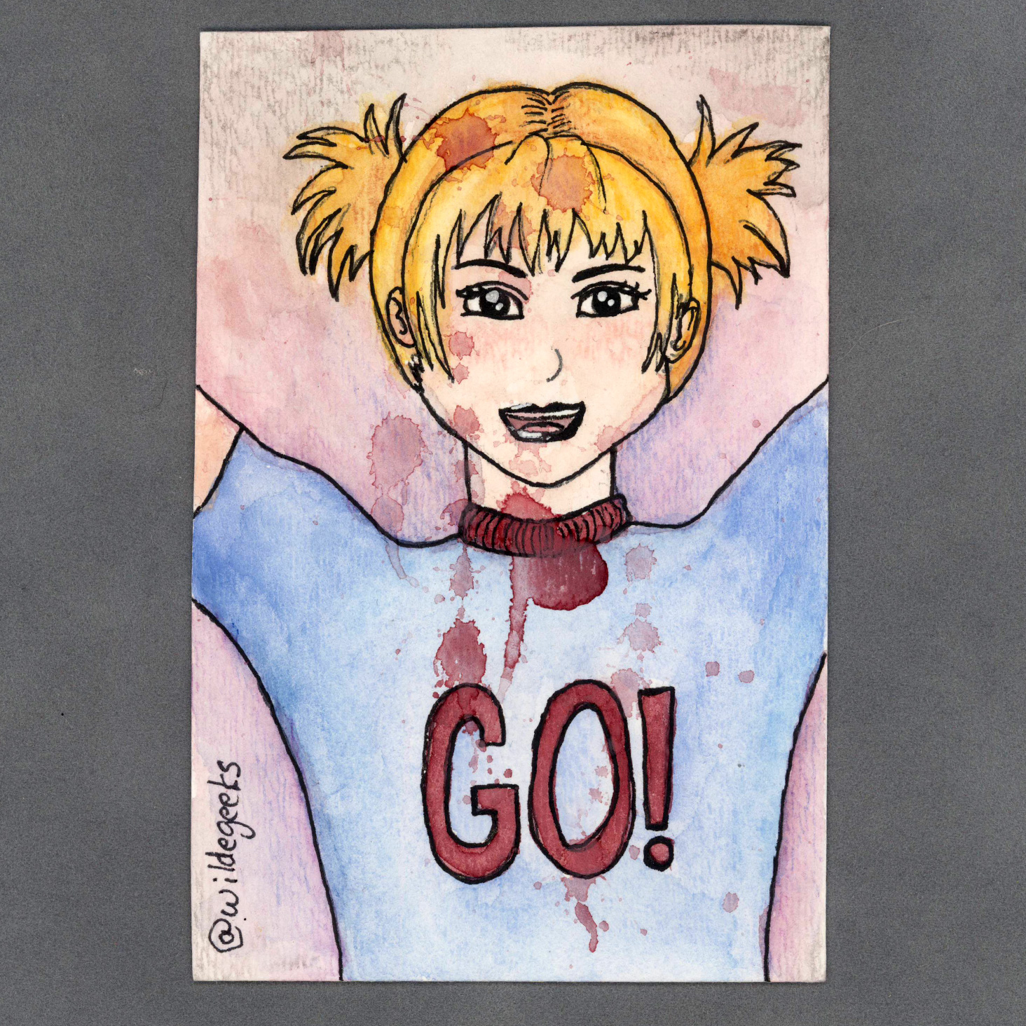 Go Team Watercolor Card by Wilde Designs