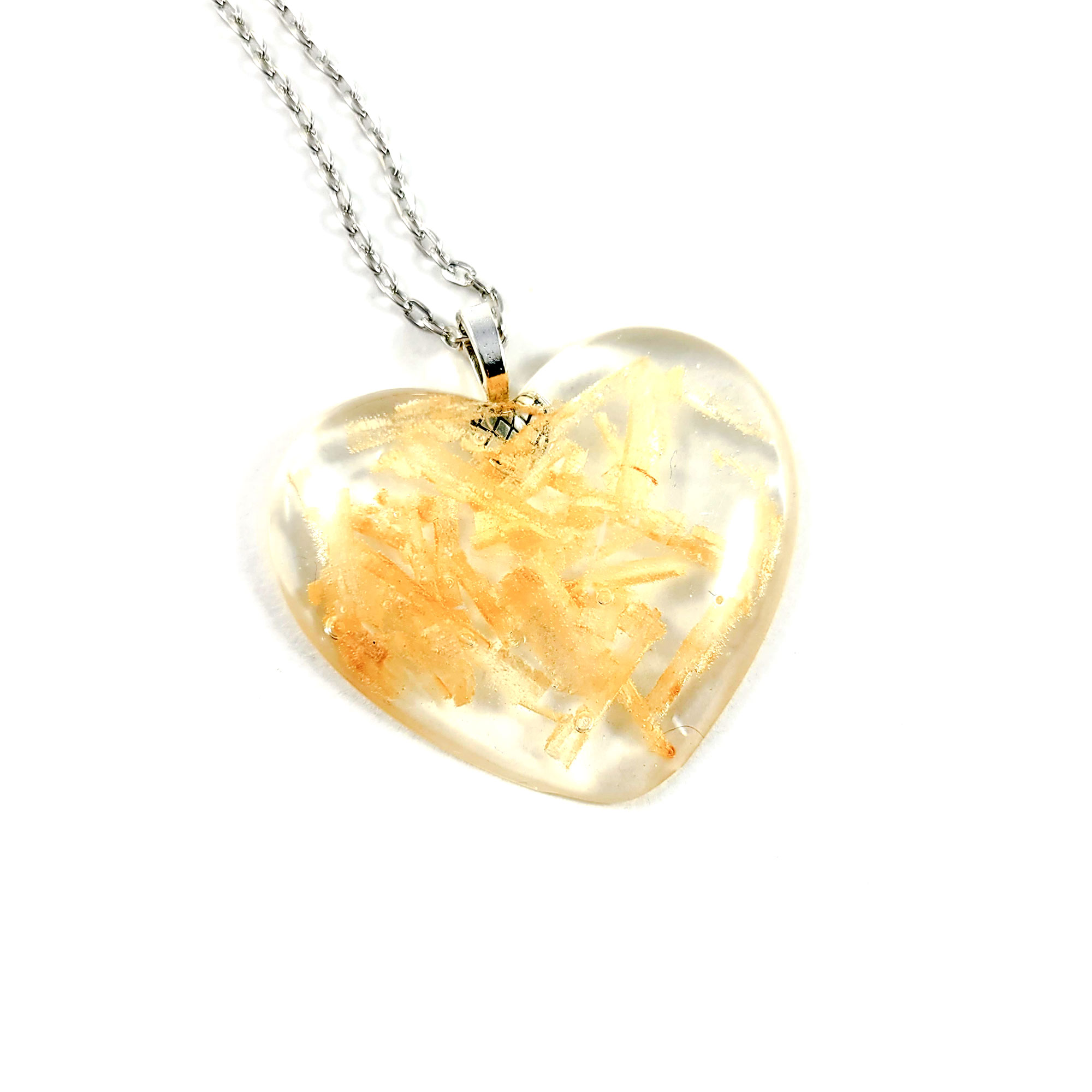 Wooden Heart Necklace with Shavings by Wilde Designs